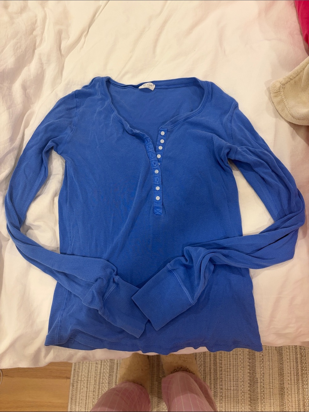 Brandy Melville Royal Blue Long-Sleeve Henley